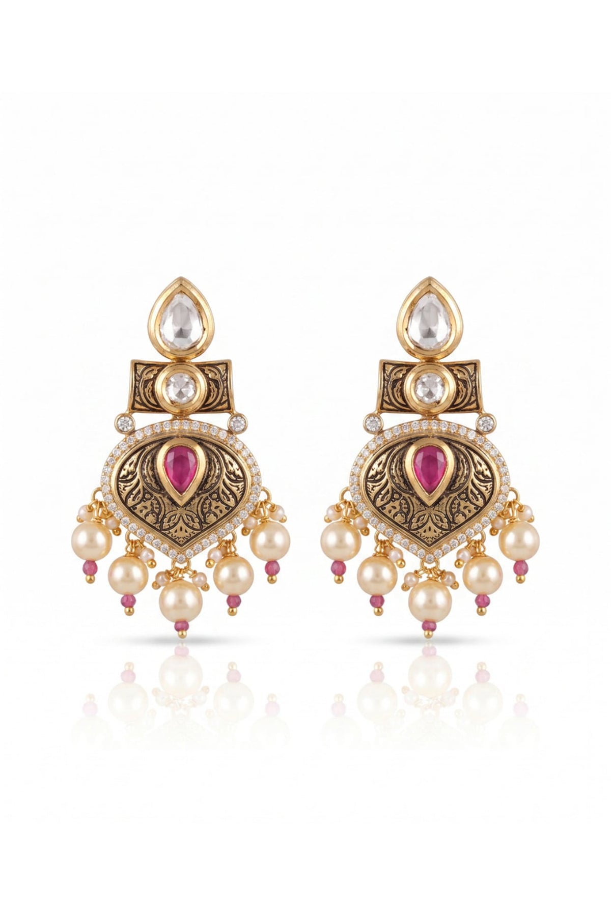 Antique Gold Finish Rani Bagh Necklace Set