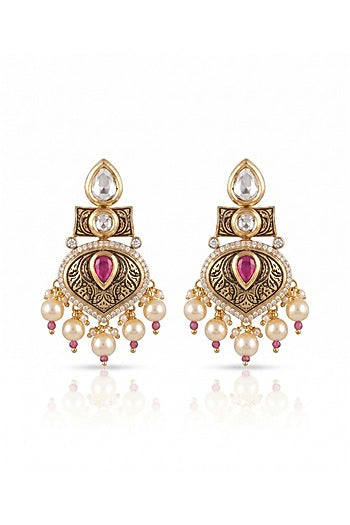 Antique Gold Finish Rani Bagh Necklace Set