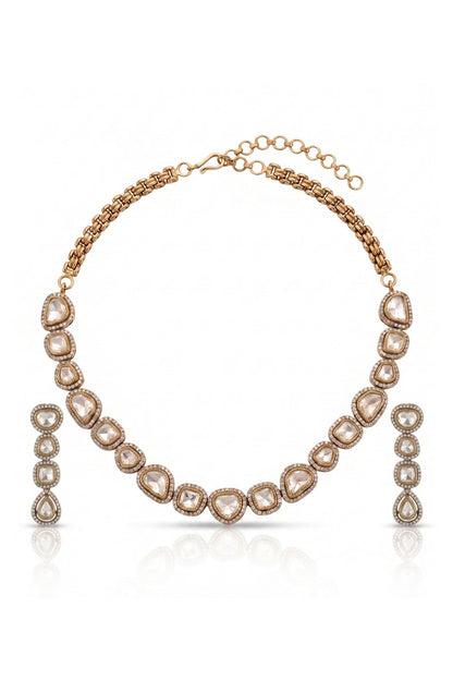 Antique Gold Finish Brass Necklace Set