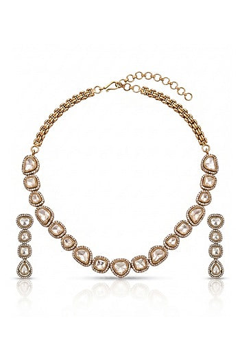Antique Gold Finish Brass Necklace Set