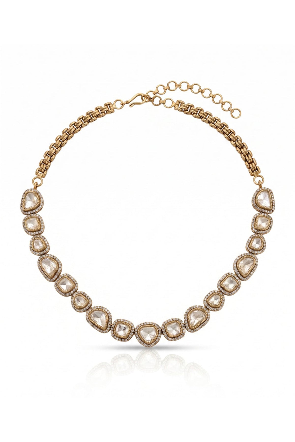 Antique Gold Finish Brass Necklace Set