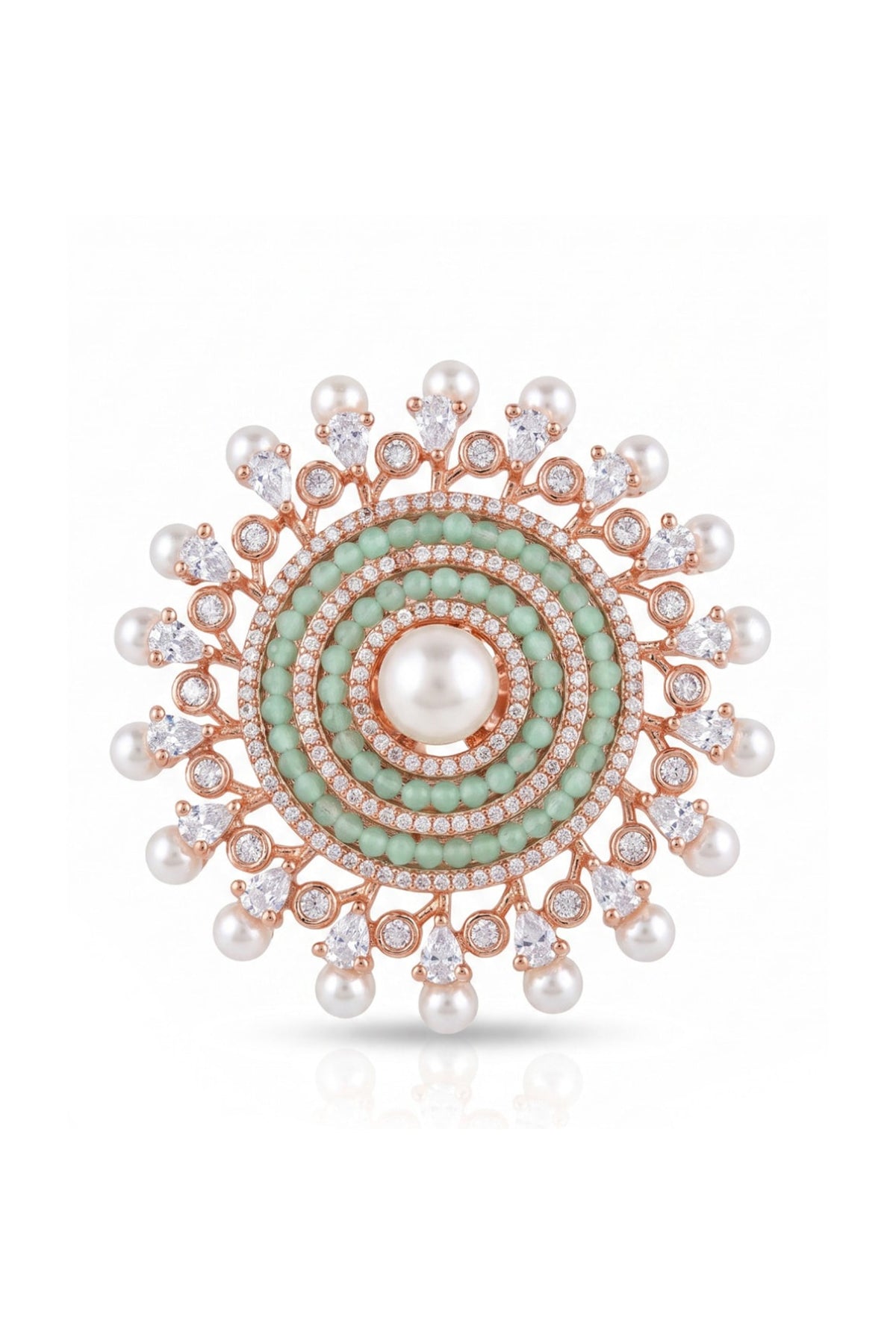Gold Finish Pearl Ring