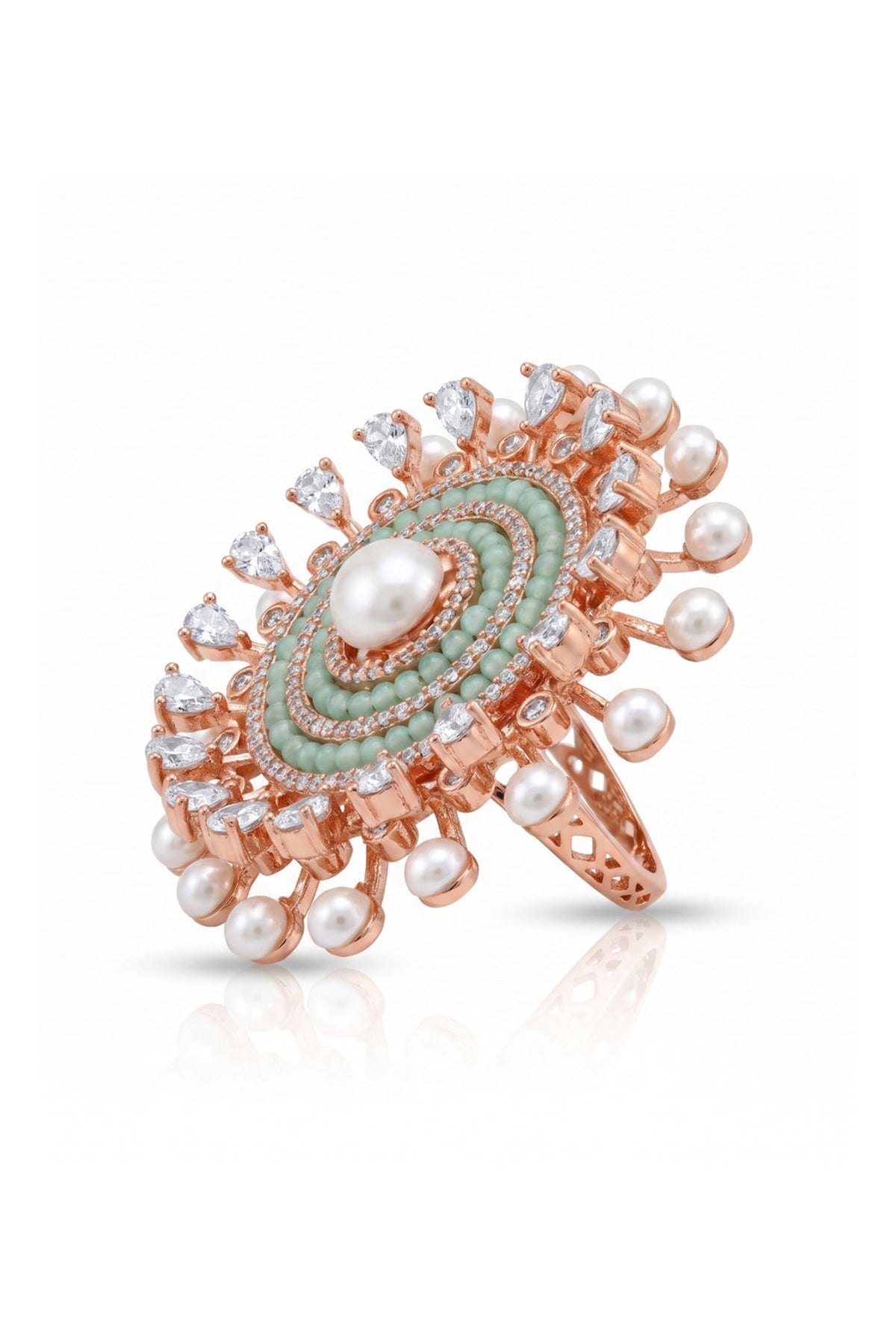Gold Finish Pearl Ring