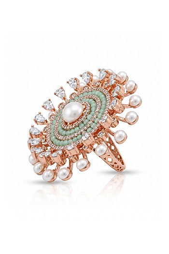 Gold Finish Pearl Ring