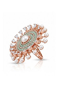 Gold Finish Pearl Ring