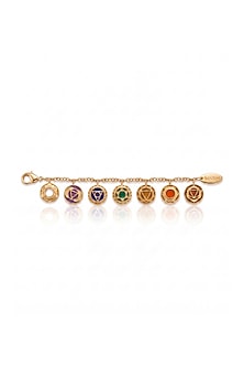 Gold Finish Multi-Colored Stone Chakra Bracelet