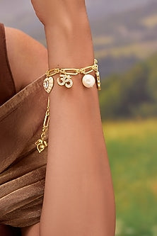 Gold Plated Kundan Polki Bracelet
