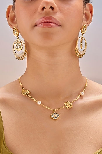 Gold Plated Kundan Polki Haathi Necklace