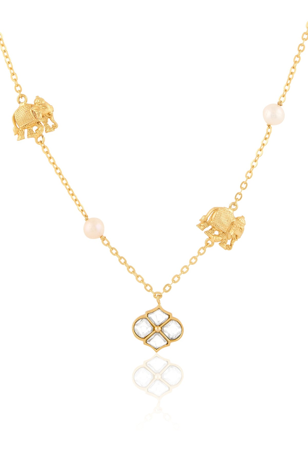 Gold Plated Kundan Polki Haathi Necklace