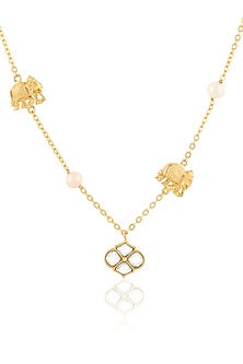 Gold Plated Kundan Polki Haathi Necklace
