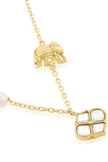 Gold Plated Kundan Polki Haathi Necklace