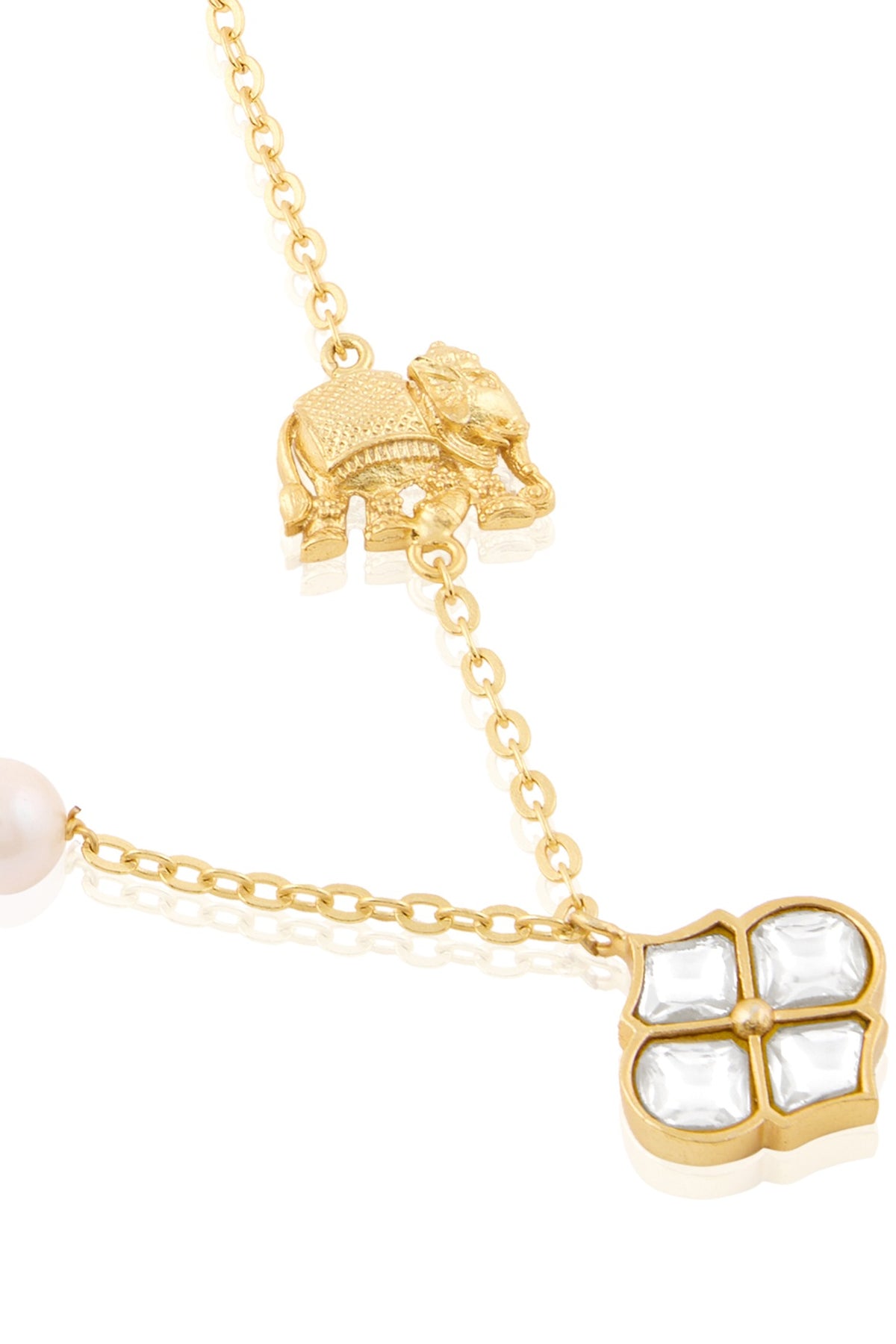 Gold Plated Kundan Polki Haathi Necklace
