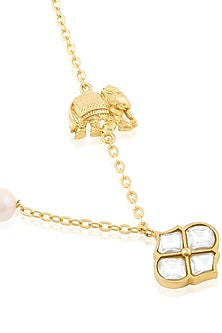 Gold Plated Kundan Polki Haathi Necklace