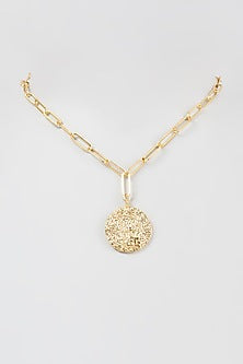 Gold Finish Link Libra Necklace