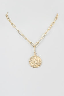 Gold Finish Link Sagittarius Necklace