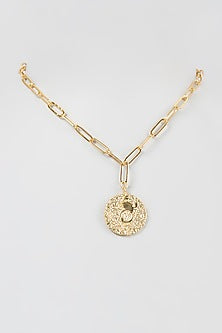Gold Finish Link Cancer Necklace