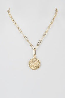 Gold Finish Link Aries Necklace