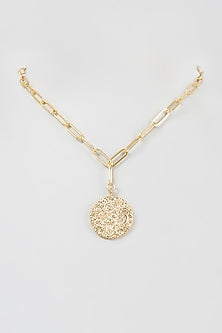 Gold Finish Link Virgo Necklace