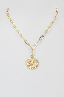Gold Finish Link Capricorn Necklace