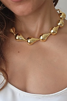Gold Finish Mini Choker Necklace