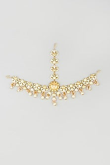 Gold Finish Pearl Mathapatti