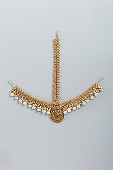 Gold Finish Pearl Matha Patti