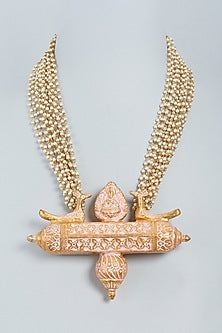 Gold Finish Handcrafted Temple Necklace