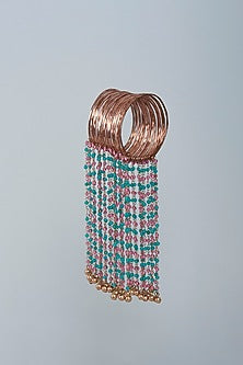 Gold Finish Beaded Bangles (Set of 2)