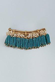 Gold Finish Crystal Choker Necklace
