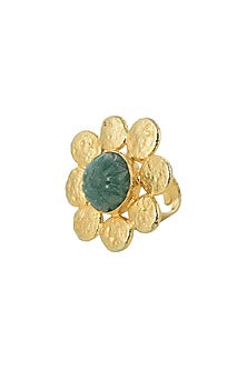 Gold Plated Green Onyx Ring