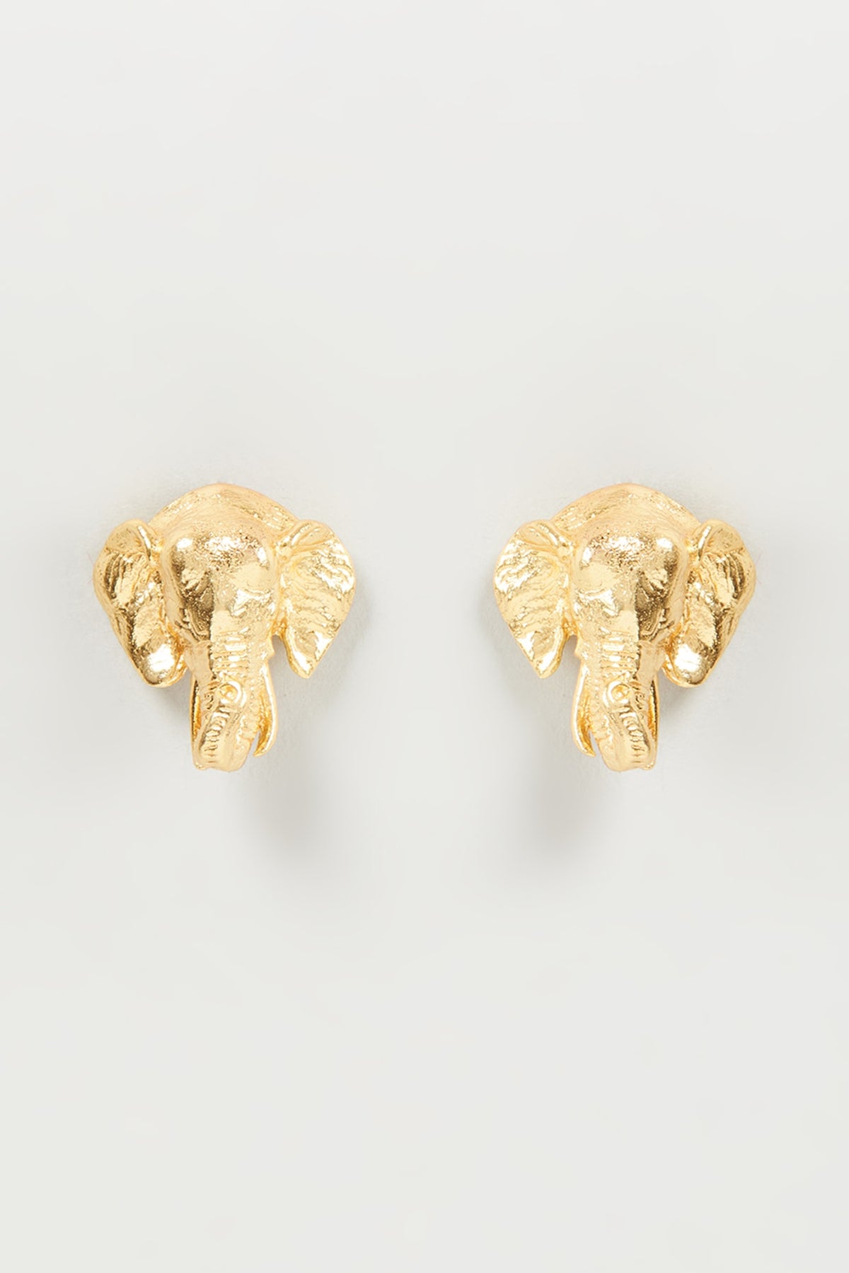Gold Finish Statement Stud Earrings