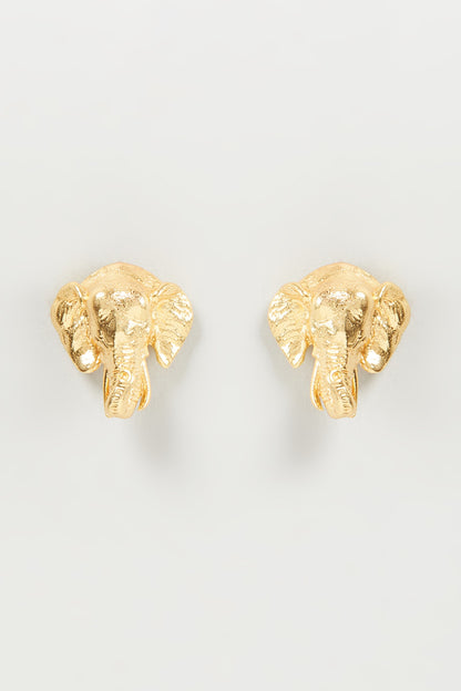 Gold Finish Statement Stud Earrings