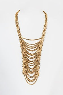 Gold Finish Long Necklace
