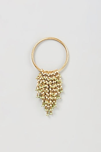Gold Finish Pearl Waterfall Bangle