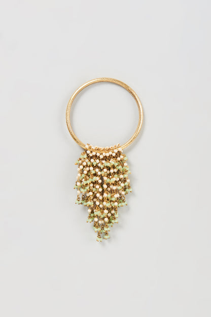 Gold Finish Pearl Waterfall Bangle