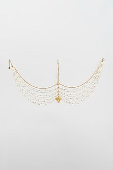 Gold Finish Pearl Beaded Head Accessory