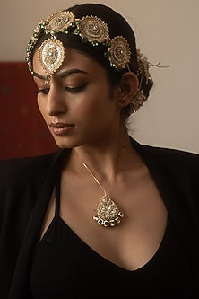 Gold Peeta Dabka & Zardosi Work Mathapatti