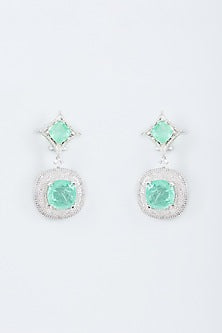 White Finish Zircon Handcrafted Earrings