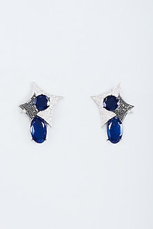 White Finish Zircon Handcrafted Earrings