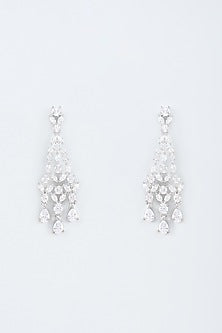 White Finish Zircon Handcrafted Earrings