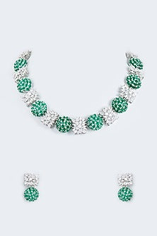 White Finish Zircon Handcrafted Necklace Set