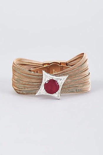 Gold Finish Zircon Handcrafted Bracelet