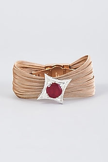 Gold Finish Zircon Handcrafted Bracelet