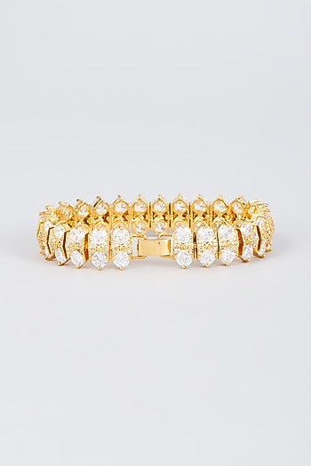 Gold Finish Zircon Handcrafted Bracelet
