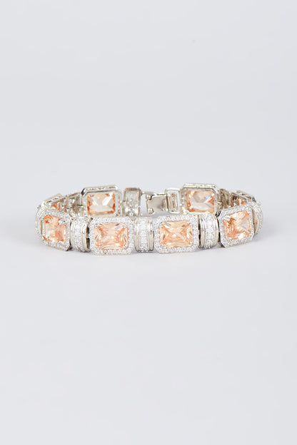 White Finish Zircon Handcrafted Bracelet