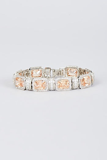 White Finish Zircon Handcrafted Bracelet
