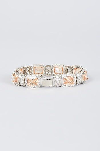 White Finish Zircon Handcrafted Bracelet