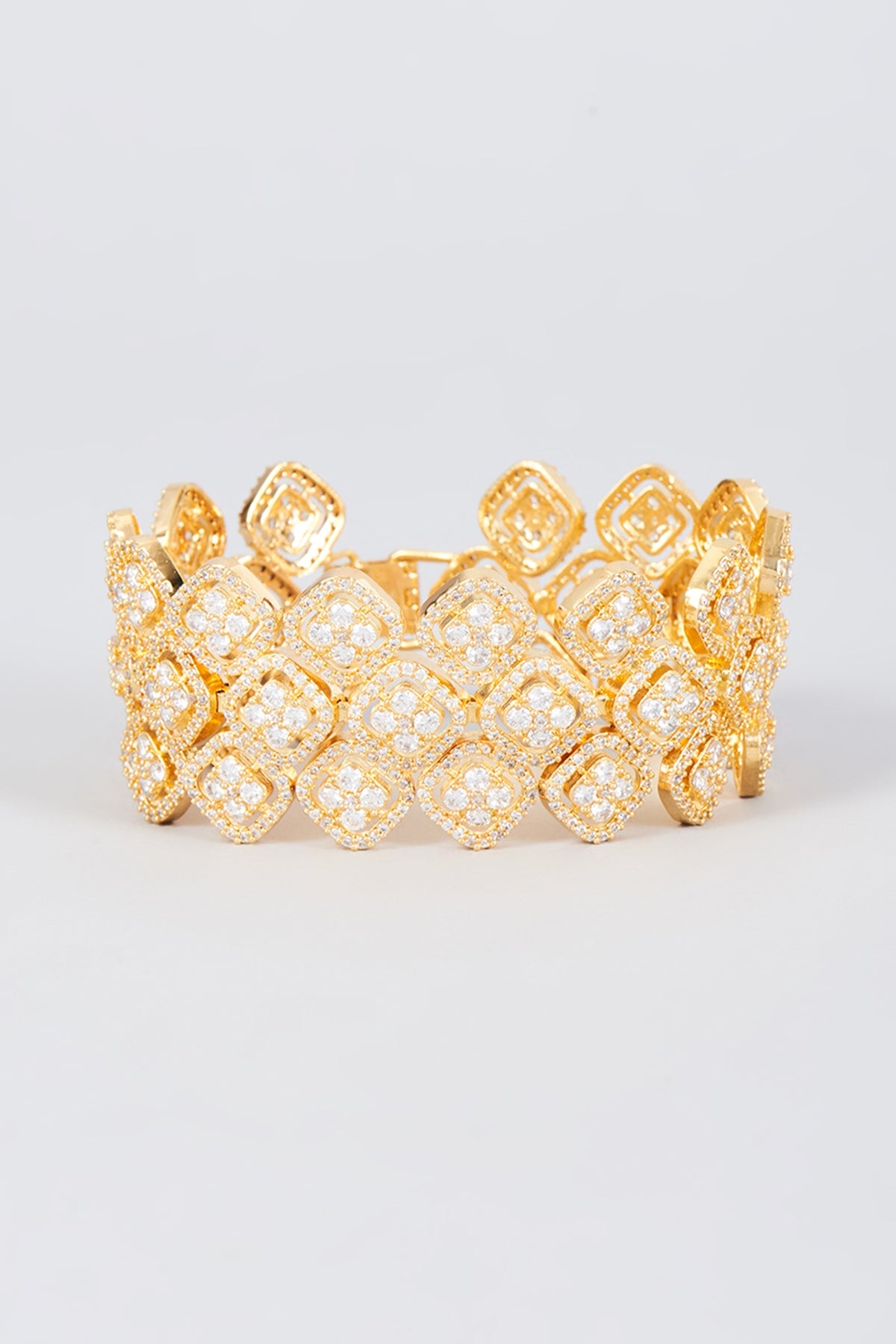 Gold Finish Zircon Handcrafted Bracelet
