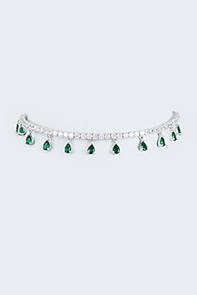 White Finish Zircon Handcrafted Choker Necklace