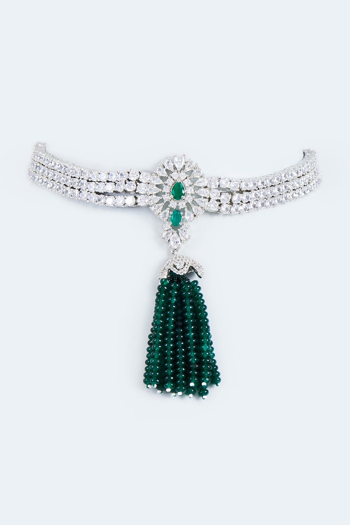 White Finish Zircon Handcrafted Choker Necklace